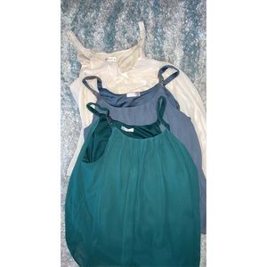 3 pack of chiffon tank tops